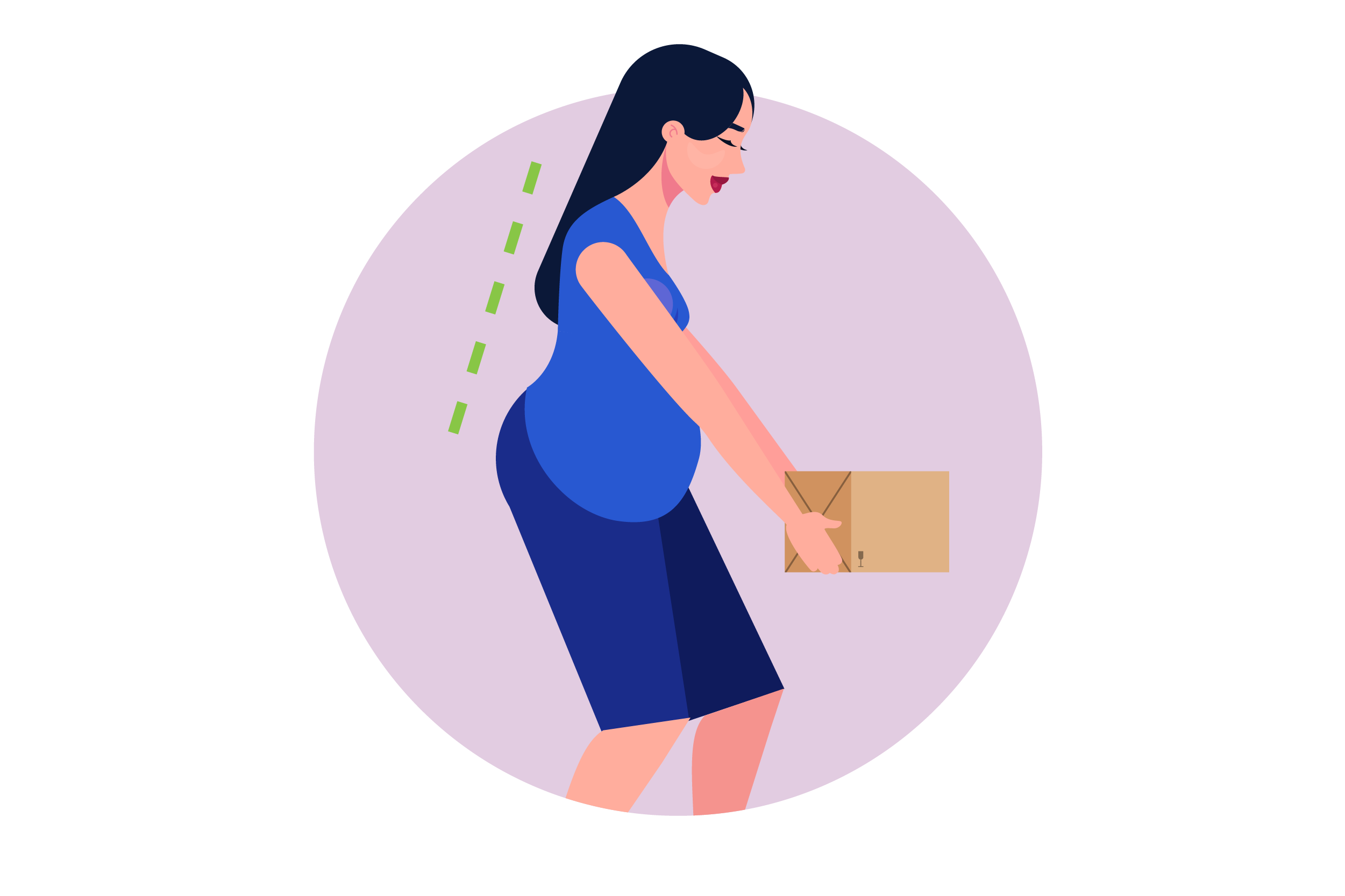 Back Pain During Pregnancy-2022-01 Pregnant person lifting box